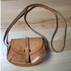 Hand Crafted Natural Leather Mini Crossbody Purse